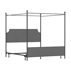 Mcarthur Metal And Upholstered Canopy Bed Matte Black/Gray Fabric - Hillsdale Furniture -Baxton Studio Shop GUEST b0101a32 2cdd 4411 a265 5a68f9178861