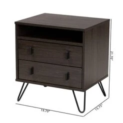 Glover Wood And Metal 2 Drawer Nightstand Brown/Gold - Baxton Studio 17 Glover Wood And Metal 2 Drawer Nightstand Brown/Gold - Baxton Studio -Baxton Studio Shop GUEST b0a2ae47 d030 4e8c a393 e3167f089db5
