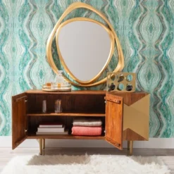 Verdeen Console Brown/Gold - Powell Company -Baxton Studio Shop GUEST b13e0c68 9e28 4f0f 87c9 190b8ab28edc