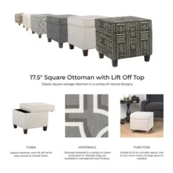 Cole Classics Square Storage Ottoman With Lift Off Top - HomePop 16 Cole Classics Square Storage Ottoman With Lift Off Top - HomePop -Baxton Studio Shop GUEST b1402325 09fe 4238 b75d 6649966343c7