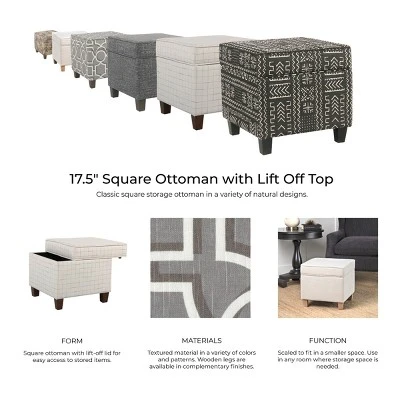 Cole Classics Square Storage Ottoman With Lift Off Top - HomePop 3 Cole Classics Square Storage Ottoman With Lift Off Top - HomePop - Image 3
