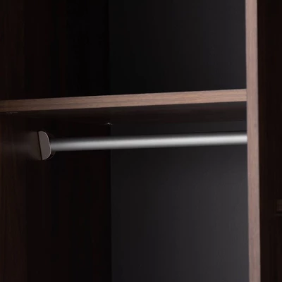 7 Shelf Wardrobe Rikke Two-Tone Wood Storage Cabinet Brown - Baxton Studio 6 7 Shelf Wardrobe Rikke Two-Tone Wood Storage Cabinet Brown - Baxton Studio - Image 6