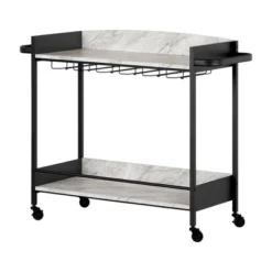 City Life Bar Cart With Wine Glass Rack - South Shore -Baxton Studio Shop GUEST b1c49635 bed3 4480 957d f9a750c50868