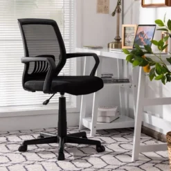 New Products 7 Costway Mid-Back Office Executive Chair Mesh Chair Height Adjustable W/ Lumbar Support