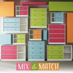 Elannie Avenue Wide Dresser With 3 Fabric Bins - Room & Joy -Baxton Studio Shop GUEST b266cc96 697d 4926 b4e5 bbd361557150