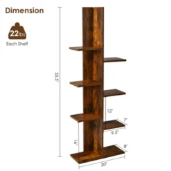 Tangkula Modern Multi-Layer Bookshelf Floor Standing Bookcase W/Anti-fall Device Storage Rack For Home Office Rustic -Baxton Studio Shop GUEST b2ab3f6c 6a96 4302 8174 c1bbd76bb8f8