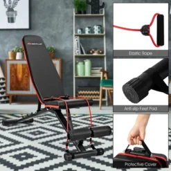 Costway Foldable Weight Bench Multifunctional Dumbbell Gym Bench W/Elastic Ropes 14 Costway Foldable Weight Bench Multifunctional Dumbbell Gym Bench W/Elastic Ropes -Baxton Studio Shop GUEST b2b8af9f 397c 4afa 96a0 65e40a95f4d0