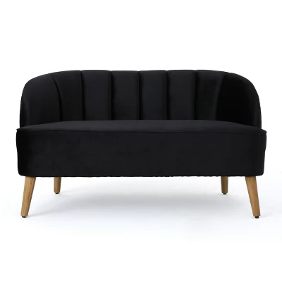Amaia Modern New Velvet Settee - Christopher Knight Home 4 Amaia Modern New Velvet Settee - Christopher Knight Home - Image 4