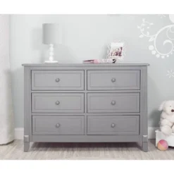 Sorelle Berkley 6 Drawer Double Dresser - Gray