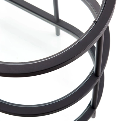 Black Bronze Oval TV Stand - Henn&Hart 7 Black Bronze Oval TV Stand - Henn&Hart - Image 7