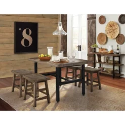 Pomona Metal And Reclaimed Wood Dining Table Brown - Alaterre Furniture -Baxton Studio Shop GUEST b3ec9c1a d245 47f1 bd99 79cadd8e0014