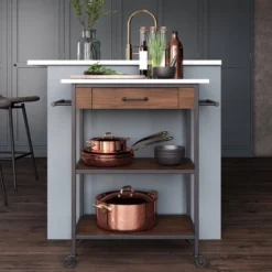 Reida Industrial Kitchen Cart Brown - Room & Joy