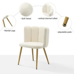 Barbara Contemparary Velvet Vanity Stool For Makeup Room, Moden Accent Side Chairs For Living Room With Shell Back And Golden Metal Legs | ARTFUL LIVING DESIGN -Baxton Studio Shop GUEST b42bd392 506e 44a1 af15 917d5e7a3d0d