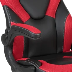 BlackArc Gamma Gaming Desk & Chair Set - Black & Red High Back Gaming Chair With Flip-Up Arms; Desk With Detachable Headphone Hook/Cupholder -Baxton Studio Shop GUEST b470aab9 4eb5 4fc8 80ab 57b868ae01bb