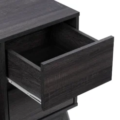 Hollywood Wood Grain TV Stand For TVs Up To 55" With Drawers Dark Gray - CorLiving -Baxton Studio Shop GUEST b4b5359e 37d9 4320 acb4 ac15539b9e69