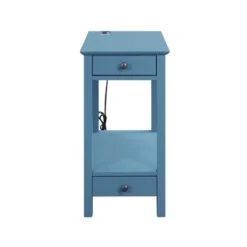 Byzad Side Table With USB Charging Dock Teal - Acme Furniture