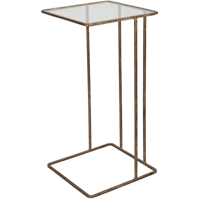 Uttermost Modern Glam Iron Square Accent Side End Table 12" Wide Gold Clear Glass Tabletop For Living Room Bedroom Bedside House 1 Uttermost Modern Glam Iron Square Accent Side End Table 12" Wide Gold Clear Glass Tabletop For Living Room Bedroom Bedside House