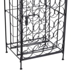 HOMCOM 35 Bottle Wrought Iron Wine Rack Cabinet With Lock, Black -Baxton Studio Shop GUEST b59a39fb 36e0 456d a289 8008718ae8ec
