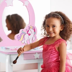 Tangkula 2-in-1 Kids Vanity Set Makeup Table & Chair Set For Toddlers W/Detachable Mirror Pink/White 10 Tangkula 2-in-1 Kids Vanity Set Makeup Table & Chair Set For Toddlers W/Detachable Mirror Pink/White -Baxton Studio Shop GUEST b5a0e1cc f598 4a0d ac46 0424b729ff21