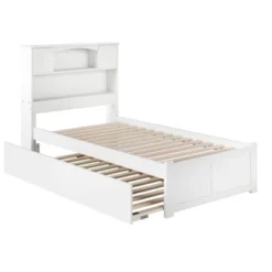 Newport Bed With Twin Urban Trundle Bed Flat Panel Footboard - AFI -Baxton Studio Shop GUEST b5aa3a3b c578 4495 855a 329a12f5ac03