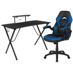 Flash Furniture Gaming Desk And Racing Chair Set With Cup Holder, Headphone Hook, And Monitor/Smartphone Stand -Baxton Studio Shop GUEST b5bf90b4 81f4 40c4 8c9f 1a52f29d7b17
