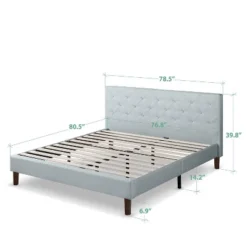 King Shalini Upholstered Platform Bed Frame Light Gray - Zinus -Baxton Studio Shop GUEST b5cebf53 79a3 4c5f ae14 e37bf5b90b69