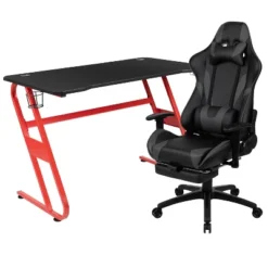 Flash Furniture Gaming Desk And Footrest Reclining Gaming Chair Set With Cup Holder And Headphone Hook -Baxton Studio Shop GUEST b5df6cf9 c588 460e a42f caf32b4cd9f1