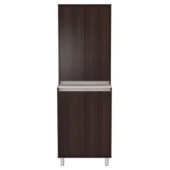 4 Door Breakroom Cabinet Espresso/Amber Gray - Inval -Baxton Studio Shop GUEST b6014a42 ffc0 43f1 abc7 e7598d951b4e