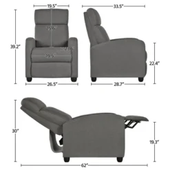 Yaheetech Fabric Upholstered Adjustable Recliner Chair With Pocket Spring For Living Room -Baxton Studio Shop GUEST b601b7fd 973d 44b6 9933 fbde48307442