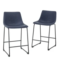 Set Of 2 Laslo Modern Upholstered Faux Leather Counter Height Barstools - Saracina Home -Baxton Studio Shop GUEST b771f0ef 4807 4ad4 8feb 07d14768c05d