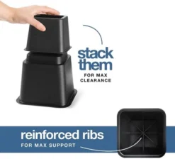 Adjustable Bed Risers - Heavy Duty Furniture Riser Set Of 4 In Heights Of 8, 5, Or 3 Inches For Table Risers, Bed Frame Risers In Black – Homeitusa -Baxton Studio Shop GUEST b7bf2081 bd9e 4d97 acd3 15570cba2d6d