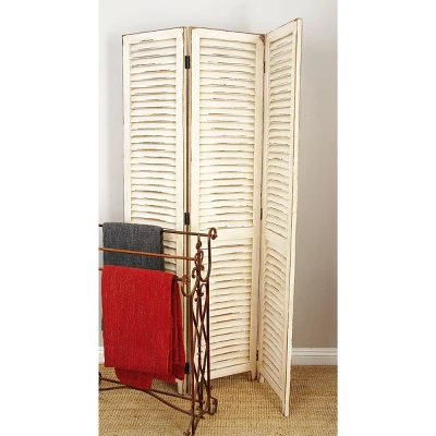 Farmhouse Wood Room Divider Screen Cream - Olivia & May 1 Farmhouse Wood Room Divider Screen Cream - Olivia & May