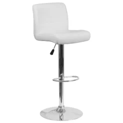 Flash Furniture Contemporary Vinyl Adjustable Height Barstool With Rolled Seat And Chrome Base -Baxton Studio Shop GUEST b840682a 8550 4a54 ba22 444ae869fd04 1