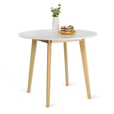 35.5" Norman Round Dining Table With Solid Wood Leg- The Pop Maison 7 35.5" Norman Round Dining Table With Solid Wood Leg- The Pop Maison - Image 7