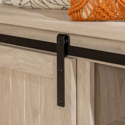 48" Transitional Sliding Door Wood And Metal Bench - Saracina Home 11 48" Transitional Sliding Door Wood And Metal Bench - Saracina Home - Image 11