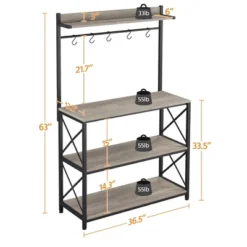 Yaheetech 4-Tier Kitchen Storage Rack With 5 S Hooks -Baxton Studio Shop GUEST ba22f636 8c89 4727 9a0b 070234e8abf6