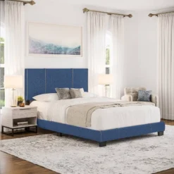 Full Lucena Linen Upholstered Full Bed Frame Blue Boyd Sleep Eco Dream -Baxton Studio Shop GUEST ba539853 4f1d 4410 8117 1ef9492e3689
