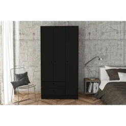 Denmark 3 Door And 2 Drawer Wardrobe - Chique -Baxton Studio Shop GUEST ba9cff78 9259 4b71 a30d 2e798c7f5709