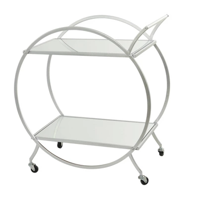 Contemporary Glam Metal Bar Cart - Olivia & May 12 Contemporary Glam Metal Bar Cart - Olivia & May - Image 12