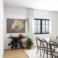 Contemporary Teak Wood Console Table Gold - Olivia & May -Baxton Studio Shop GUEST baf17049 d2d3 4f48 8097 55b971618c1e