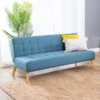 Carlie Mid Century Tufted Fabric Convertible Sofa Futon Blue - Abbyson Living