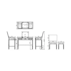 Madison Silver Vanity Set Silver - Linon -Baxton Studio Shop GUEST bc7ac375 ece7 406b 9505 a53518660f13