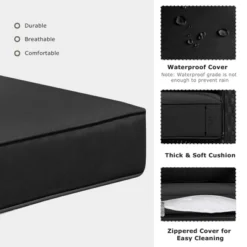 Costway 2PCS Patio Rattan Rocker Chair Outdoor Glider Rocking Chair Cushion TurquoiseRed -Baxton Studio Shop GUEST bcd94447 1fee 4cee 90fe 048af77638c8