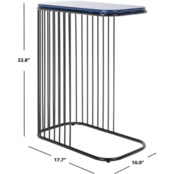Stafford Side Table - Blue/Black - Safavieh -Baxton Studio Shop GUEST bcf5804a 9aa9 4416 825c f0b433ecf647