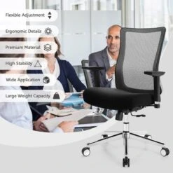 Costway Ergonomic Mesh Office Chair Sliding Seat Height Adjustable W/ Armrest -Baxton Studio Shop GUEST bd347f7d 3107 419a a04d 38f767f38cf4