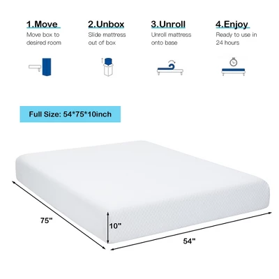 Costway TwinFullQueenKing Size 10'' Foam Mattress Jacquard Medium Firm Bed-in-a-Box Bed Room W/Removable Cover 3 Costway TwinFullQueenKing Size 10'' Foam Mattress Jacquard Medium Firm Bed-in-a-Box Bed Room W/Removable Cover - Image 3