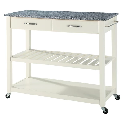 Solid Granite Top Kitchen Cart/Island With Optional Stool Storage - Crosley 8 Solid Granite Top Kitchen Cart/Island With Optional Stool Storage - Crosley - Image 8