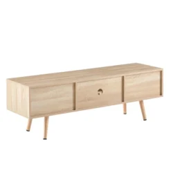 Rattan TV Stand, Entertainment Center With Sliding Doors, TV Console Cabinet With Adjustable Shelf, Natural-ModernLuxe -Baxton Studio Shop GUEST bda86b1e 7081 40f1 ad20 c14e3ff472e7