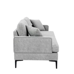 80.7" Modern Upholstered Loveseat Sofa With Metal Legs And 2 Pillows-ModernLuxe -Baxton Studio Shop GUEST bdd9b5d2 34c1 4a42 9ca9 4074ece31667