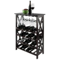Rio 24 Bottles Wine Rack Wood/Espresso - Winsome -Baxton Studio Shop GUEST bde13dac c9ef 4f1b 8336 c819b4f77865